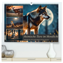 Heimische Tiere im Mondlicht (hochwertiger Premium Wandkalender 2025 DIN A2 quer), Kunstdruck in Hochglanz