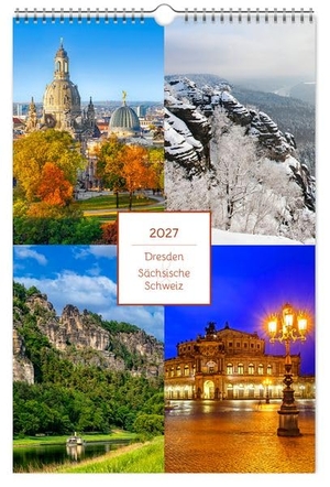 Schubert, Peter. Kalender Dresden und Sächsische Schweiz 2027 - | 20 x 30 cm | weißes Kalendarium. K4Verlag FotoCo+GmbH, 2026.