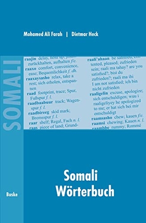 Farah, Mohamed Ali / Dietmar Heck. Somali Wörterbuch - Deutsch - Somali / Somali - Englisch - Deutsch. Buske Helmut Verlag GmbH, 1993.