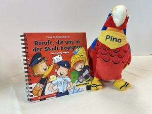 Kataria, Aditi. Pinos Kinderratebücher: Berufe, die uns in der Stadt begegnen + Pino der Papagei Plüschtier Bundle - Zweisprachiges Kinderratebuch. Edition Aumann, 2026.