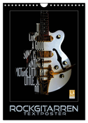 Rockgitarren Textposter (Wandkalender 2025 DIN A4 hoch), CALVENDO Monatskalender