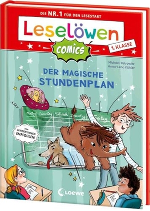 Petrowitz, Michael. Leselöwen Comics 1. Klasse - Der magische Stundenplan - Jetzt als Comic-Buch! - Die Nr. 1 für den Lesestart - Mit Leselernschrift ABeZeh - Erstlesebuch für Kinder ab 6 Jahren. Loewe Verlag GmbH, 2025.