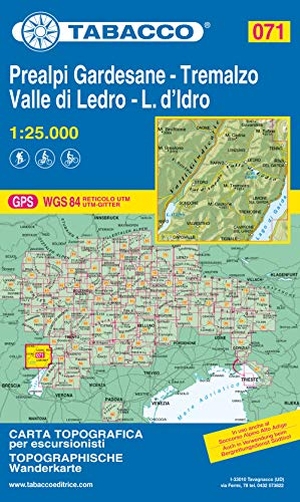 Tabacco Wandern 1 : 25 000 Prealpi Gardesane -Tremalzo Valle di Ledro-L.d'Idro. Tabacco editrice, 2019.
