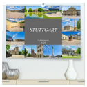 Stuttgart Stadtrundgang (hochwertiger Premium Wandkalender 2025 DIN A2 quer), Kunstdruck in Hochglanz
