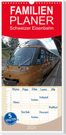 Familienplaner 2024 - Schweizer Eisenbahn mit 5 Spalten (Wandkalender, 21 x 45 cm) CALVENDO