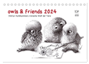 owls & friends 2024 (Tischkalender 2024 DIN A5 quer), CALVENDO Monatskalender