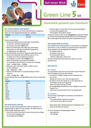 Green Line 5 G9 Klasse 9 Auf einen Blick. Grammatik passend zum Schulbuch. Klett Lerntraining, 2019.