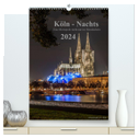 Köln-Nachts - Eine Metropole nicht nur im Mondschein (hochwertiger Premium Wandkalender 2024 DIN A2 hoch), Kunstdruck in Hochglanz