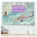 Fliegen, Fliegen - humorvolle Montagen (hochwertiger Premium Wandkalender 2024 DIN A2 quer), Kunstdruck in Hochglanz