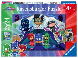 PJ Masks: PJ Masks retten den Tag. Puzzle 2 x 24 Teile. Ravensburger Spieleverlag, 2018.