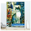 Katzengemälde (hochwertiger Premium Wandkalender 2024 DIN A2 hoch), Kunstdruck in Hochglanz