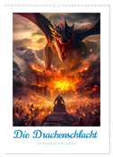 Die Drachenschlacht (Wandkalender 2024 DIN A3 hoch), CALVENDO Monatskalender