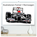 Illustrationen Formel 1 Rennwagen (hochwertiger Premium Wandkalender 2025 DIN A2 quer), Kunstdruck in Hochglanz