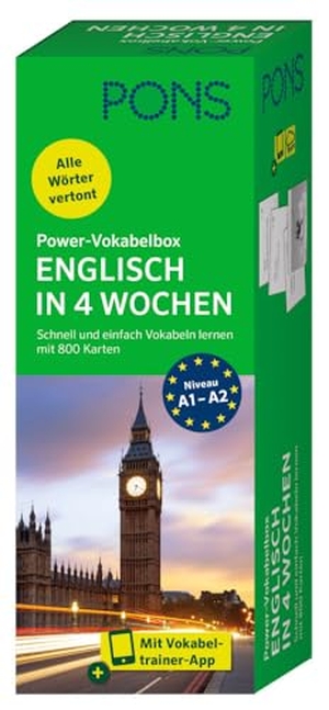 PONS Power-Vokabelbox Englisch in 4 Wochen - Schnell und einfach Vokabeln lernen mit 800 Karten. Pons Langenscheidt GmbH, 2024.