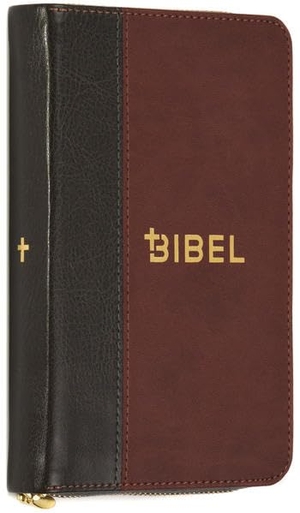 Die Bibel - Schlachter 2000 - Miniaturausgabe (PU-Einband, grau/braun, Goldschnitt, Reißverschluss). CLV-Christliche, 2024.