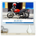 SUZUKI - Ein japanisches Motorrad in Kuba (hochwertiger Premium Wandkalender 2024 DIN A2 quer), Kunstdruck in Hochglanz