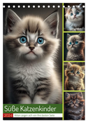 Süße Katzenkinder (Tischkalender 2024 DIN A5 hoch), CALVENDO Monatskalender