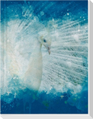 Vögel auf Instagram Großes Notizheft (A5) Motiv Weißer Pfau