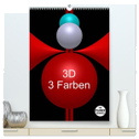 3D - 3 Farben (hochwertiger Premium Wandkalender 2024 DIN A2 hoch), Kunstdruck in Hochglanz