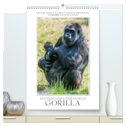 Emotionale Momente: Aus dem Leben der Familie Gorilla. / CH-Version (hochwertiger Premium Wandkalender 2024 DIN A2 hoch), Kunstdruck in Hochglanz