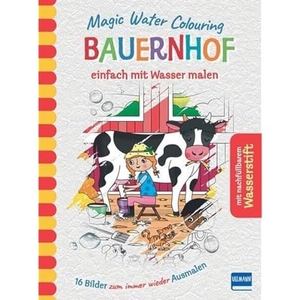 Magic Water Colouring - Bauernhof - einfach mit Wasser malen (16 Wassermalbilder + Wassertankstift). Ullmann Medien GmbH, 2024.