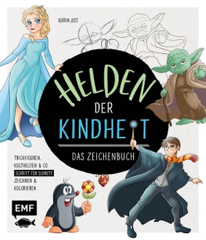Jost, Berrin. Helden der Kindheit - Das Zeichenbuch - Trickfiguren, Kulthelden & Co. Schritt für Schritt zeichnen und kolorieren. Edition Michael Fischer, 2020.