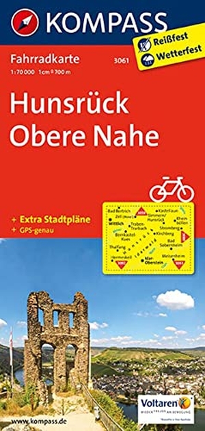KOMPASS Fahrradkarte 3061 Hunsrück, Obere Nahe 1:70.000 - reiß- und wetterfest. Kompass Karten GmbH, 2017.