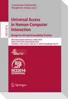 Universal Access in Human-Computer Interaction: Design for All and Accessibility Practice