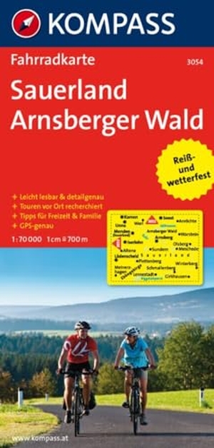 Sauerland - Arnsberger Wald 1 : 70 000 - Fahrradkarte. GPS-genau. Leicht lesbar & detailgenau . Tipps für Freizeit & Familie. Kompass Karten GmbH, 2012.