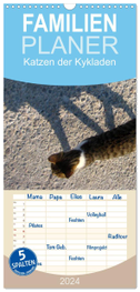 Familienplaner 2024 - Katzen der Kykladen mit 5 Spalten (Wandkalender, 21 x 45 cm) CALVENDO