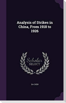 Analysis of Strikes in China, From 1918 to 1926