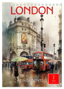 London - ein Regentag (Tischkalender 2024 DIN A5 hoch), CALVENDO Monatskalender
