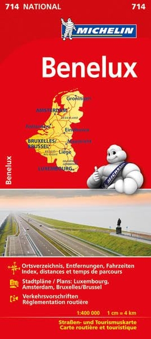 Michelin (Hrsg.). Michelin Nationalkarte Benelux 1:400 000 - Straßen- und Tourismuskarte. Michelin Editions, 2017.