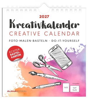 Neumann Verlage GmbH & Co KG (Hrsg.). Kreativkalender S weiß 2027 - Bastelkalender 16x17 cm mit weißem Hintergrund, echtem Bastelkarton und gestaltbarem Titelblatt. Neumann Verlage GmbH & Co, 2026.