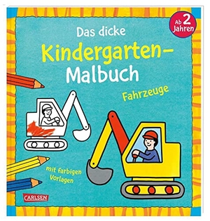 Pöter, Andrea. Ausmalbilder für Kita-Kinder: Das dicke Kindergarten-Malbuch: Fahrzeuge - Malen ab 2 Jahren mit farbigen Vorlagen | Ausmalbuch und erste Rätsel für Kita-Kinder. Carlsen Verlag GmbH, 2023.