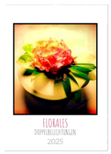 FLORALES. Dekorative Blumen-Doppelbelichtungen (Wandkalender 2025 DIN A2 hoch), CALVENDO Monatskalender