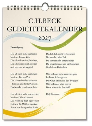Petersdorff, Dirk Von (Hrsg.). C.H. Beck Gedichtekalender - Kleiner Bruder 2027 (43. Jahrgang). C.H. Beck, 2026.