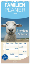 Familienplaner 2027 - Nordsee Schafe mit 5 Spalten (Wandkalender, 21 x 45 cm) CALVENDO