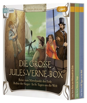 Verne, Jules. Die große Jules-Verne-Box - Reise zum Mittelpunkt der Erde, Robur der Sieger, In 80 Tagen um die Welt. cbj audio, 2026.