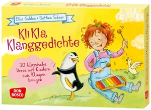 Gulden, Elke / Bettina Scheer. KliKlaKlang-Gedichte - 30 klassische Verse mit Kindern zum Klingen bringen. Kartenset für musikalische Früherziehung, Sprachförderung in der Kita oder für den Musikunterricht in der Grundschule.. Don Bosco Medien GmbH, 2023.