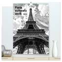 Paris schwarz weiß 2024 (hochwertiger Premium Wandkalender 2024 DIN A2 hoch), Kunstdruck in Hochglanz