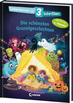Lesenlernen in 3 Schritten - Die schönsten Gruselgeschichten - Ideal für die 1. Klasse - Einfache Geschichten mit großer Fibelschrift und Silbenfärbung zum ersten Selberlesen für Kinder ab 5 Jahren. Loewe Verlag GmbH, 2024.