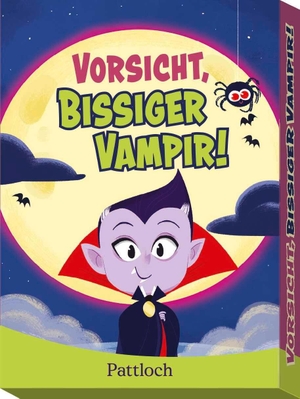 Pattloch Verlag (Hrsg.). Vorsicht, bissiger Vampir! - Unterhaltsames Spiel für Grusel-  und Halloweenfans ab 5 Jahren | Für 3-7 Personen | 15 Minuten. Pattloch Geschenkbuch, 2026.