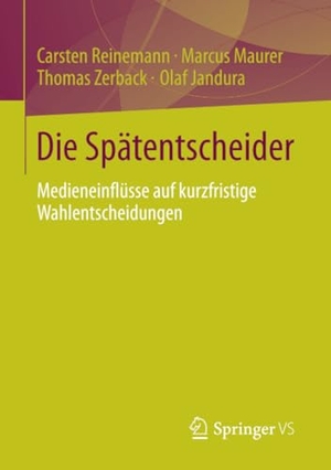 Reinemann, Carsten / Jandura, Olaf et al. Die Spätentscheider - Medieneinflüsse auf kurzfristige Wahlentscheidungen. Springer Fachmedien Wiesbaden, 2013.