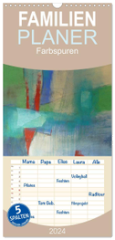 Familienplaner 2024 - Farbspuren - Kunstkalender mit 5 Spalten (Wandkalender, 21 x 45 cm) CALVENDO