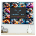 Kajak und Motivation (hochwertiger Premium Wandkalender 2024 DIN A2 quer), Kunstdruck in Hochglanz