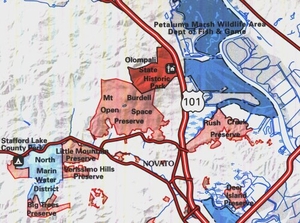 Harrison, Tom. Novato-North Marin Trail Map. Tom Harrison Maps, 2007.