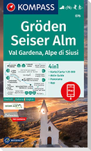 KOMPASS Wanderkarte 076 Gröden, Seiser Alm, Val Gardena, Alpe di Siusi 1:25.000