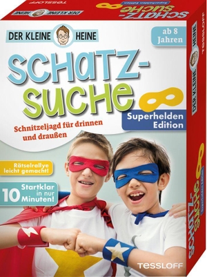 Heine, Stefan. Der kleine Heine. Schatzsuche. Superhelden Edition. Schnitzeljagd für drinnen und draußen. Tessloff Verlag, 2020.
