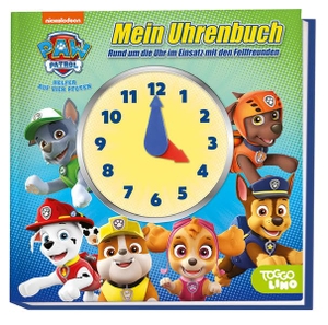 PAW Patrol: Mein Uhrenbuch - Rund um die Uhr im Einsatz mit den Fellfreunden - Pappbilderbuch mit Uhr zum Lernen. Panini Verlags GmbH, 2022.